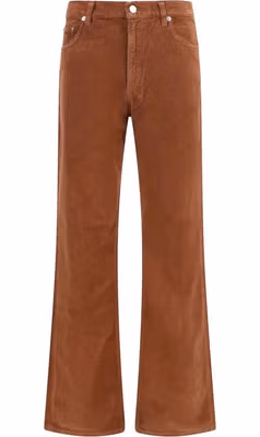 Brown Cotton Casual Pants
