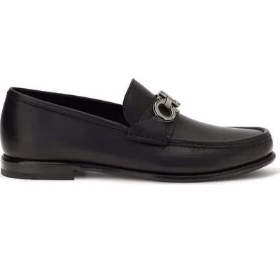 Black Calf Leather Bos Taurus Slip-On Loafers
