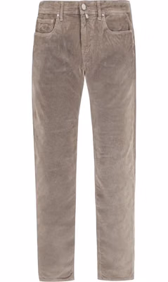 Brown Cotton Casual Pants