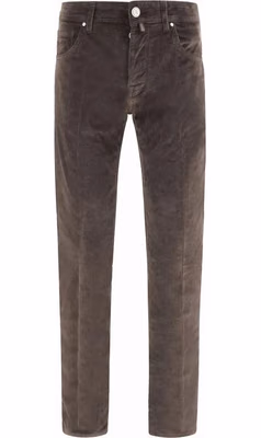 Brown Cotton Casual Pants