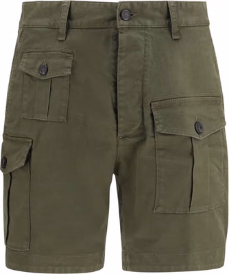 Bicolor Cotton Bermuda Shorts