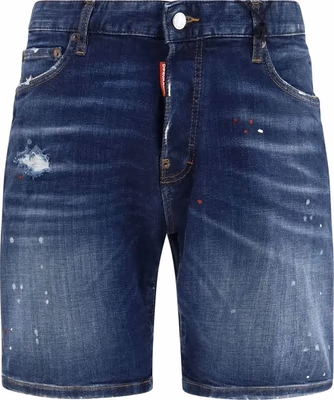 Blue Cotton Bermuda Shorts