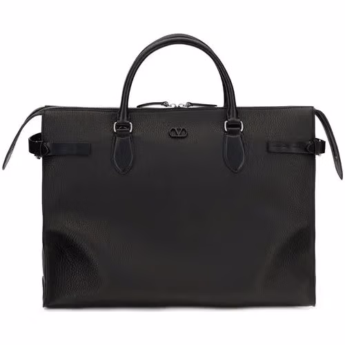 Valentino Garavani Black Calf Leather Bos Taurus Handbag