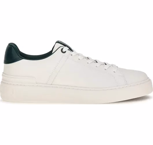Balmain White Calf Leather Bos Taurus Sneakers