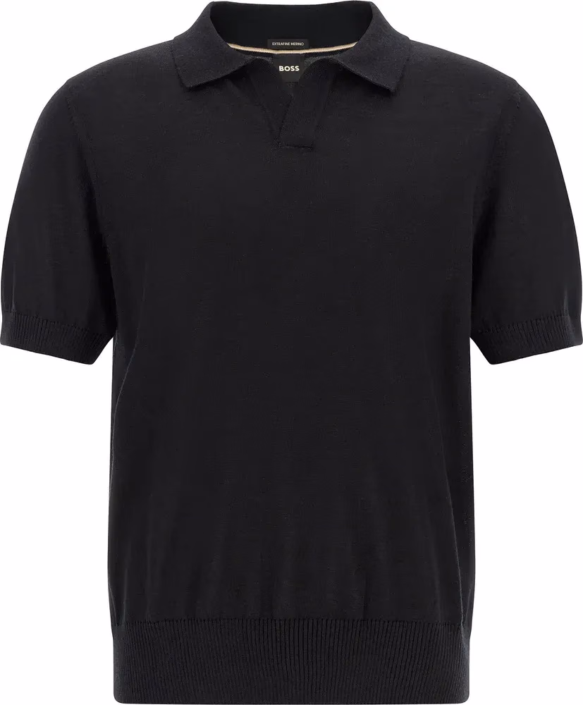 Hugo Boss Black Virgin Wool Polo Shirt