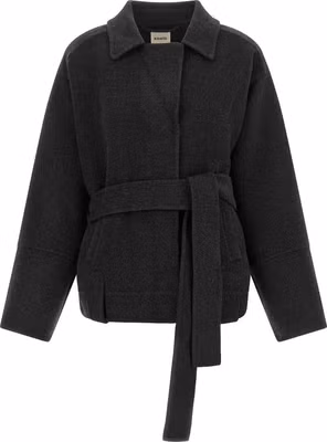 Gray Wool Full-Length Jacket