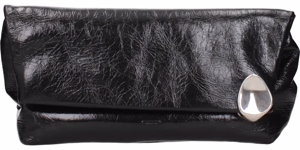 Jil Sander Black Leather Clutch Bag