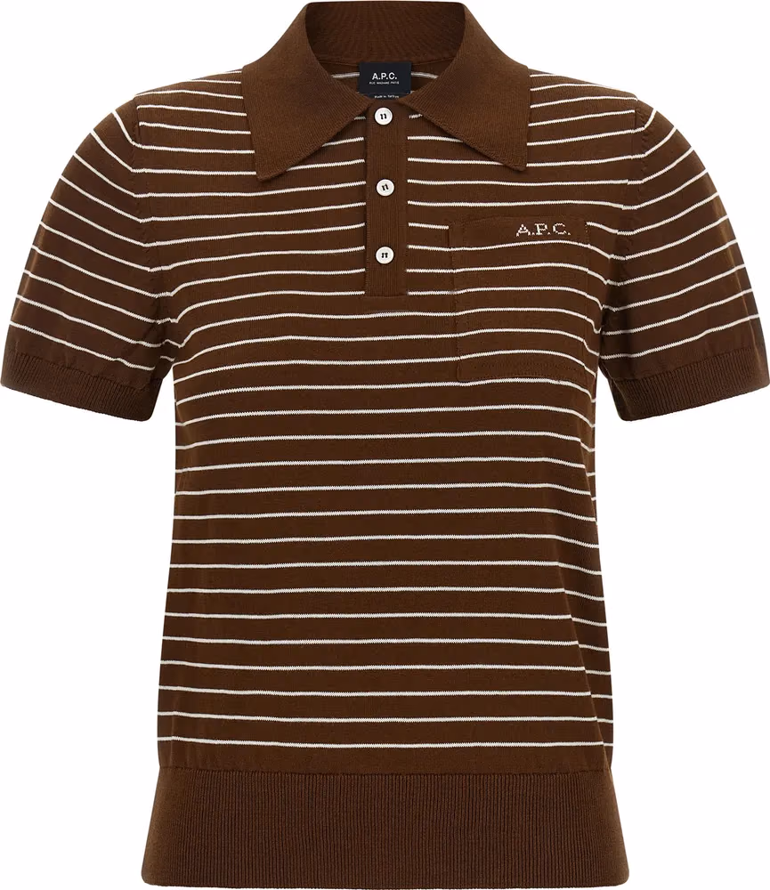 A.P.C. Brown Cotton Polo Shirt