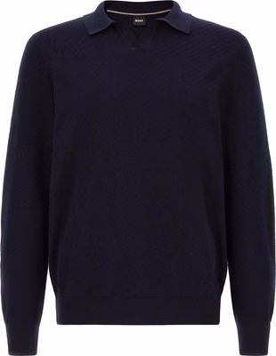Blue Cotton Polo Shirt