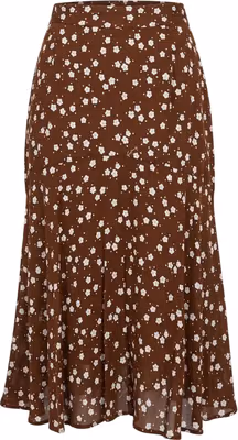 Brown Viscose Women Skirt