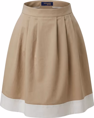 Beige Cotton Women Skirt