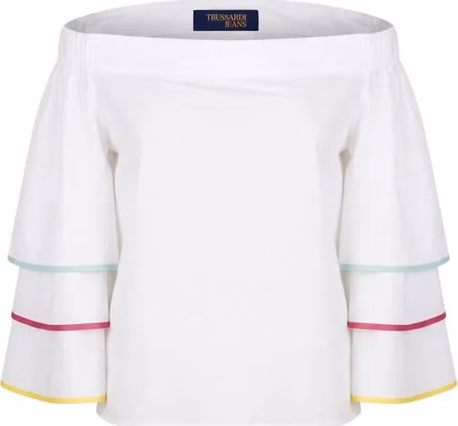 Trussardi Jeans White Cotton Women Shirt