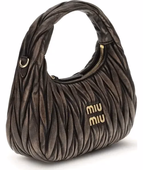 Miu Miu Brown Calf Leather Bos Taurus Shoulder Bag