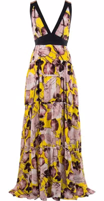 Yellow Silk Women Dress
