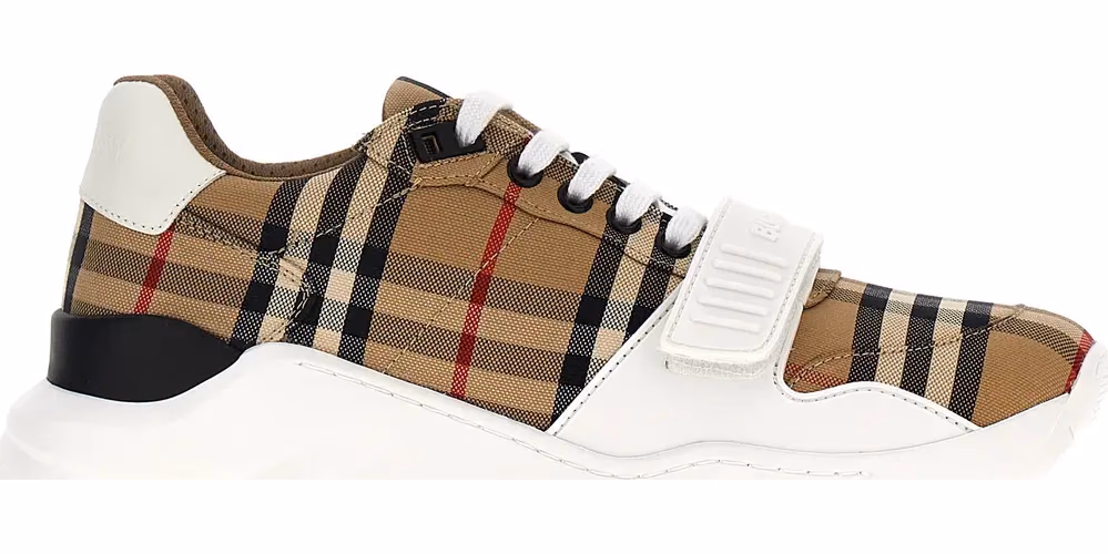 Burberry Beige Cotton Athletic Sneakers