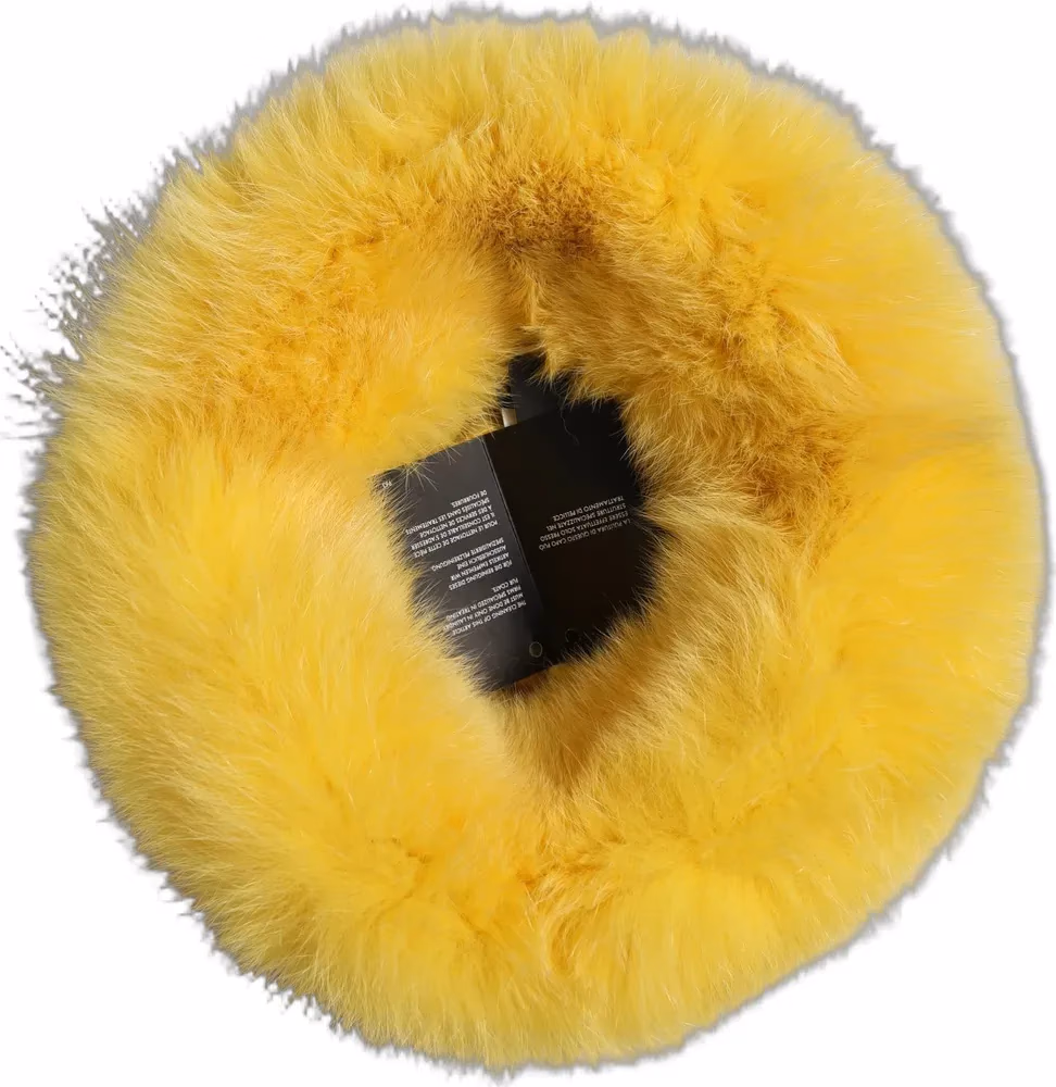 Dolce & Gabbana Yellow Fox Fur Womens Bucket Capello Hat