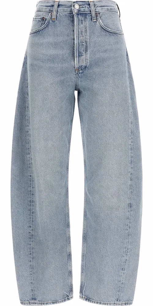 Agolde Blue Cotton High-Waisted Jean