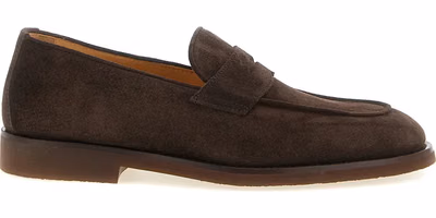 Brown Calfskin Slip-On Loafers