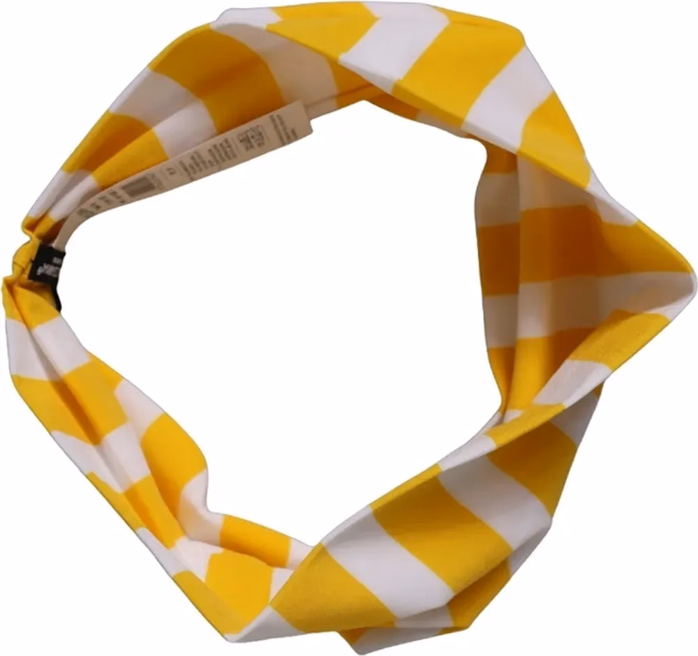 Dolce & Gabbana Yellow White Stripes Nylon Head Wrap One Size Headband