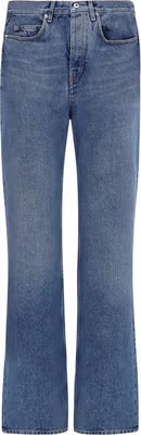 Blue Cotton Straight-Leg Jeans