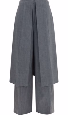 Gray Polyester Dress Pants