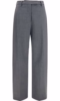 Gray Polyester Dress Pants