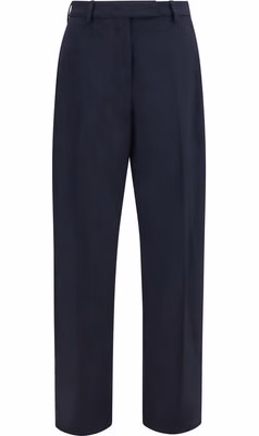 Blue Polyester Dress Pants