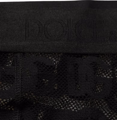 Black All Over Logo Print Sheer Pantyhose Underwear
