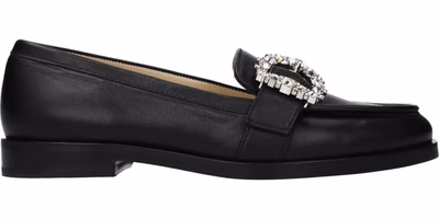 Black Leather Slip-On Loafers
