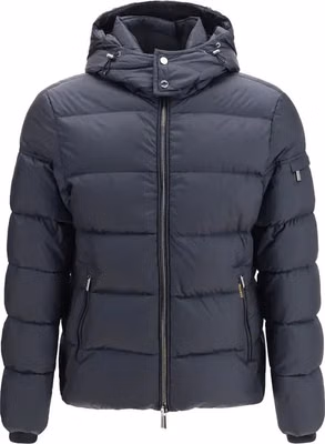 Blue Polyamide Full-Length Jacket