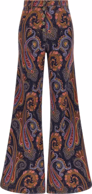 Multicolor Cotton Flared Jeans