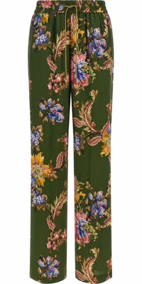 Bicolor Polyester Casual Pants