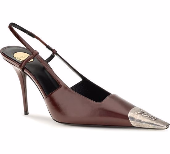 Saint Laurent Bordeaux Calf Leather Bos Taurus High Heel Pumps