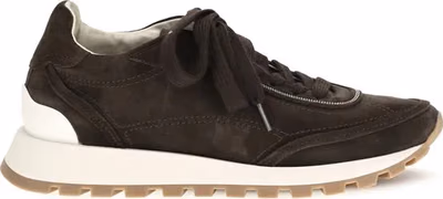 Brown Suede Leather Low Top Sneakers