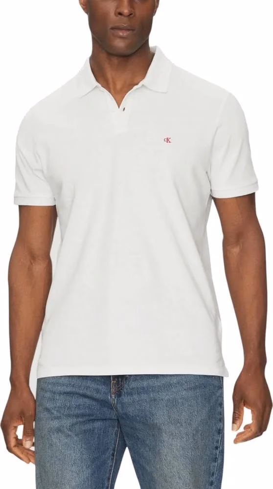 Calvin Klein Jeans White Cotton Polo Shirt