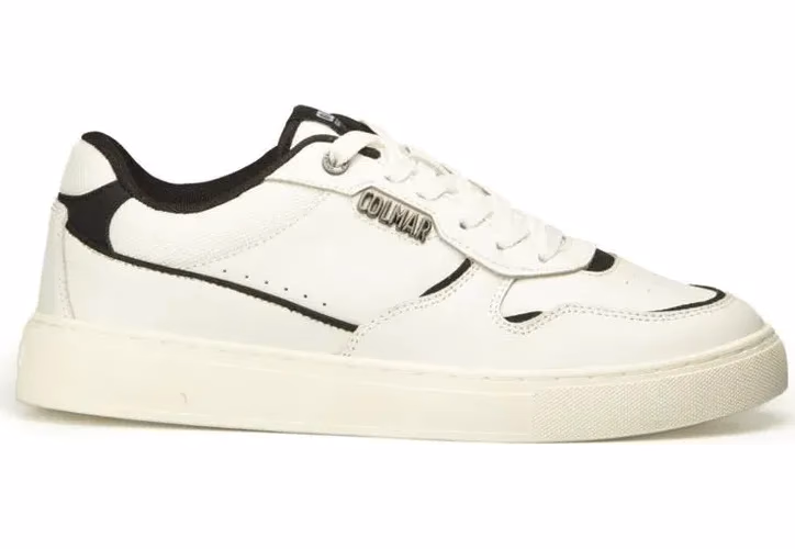Colmar Black And White Leather Low Top Sneakers