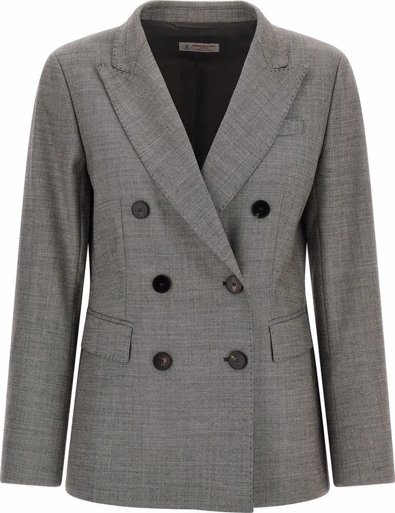 Alberto Biani Gray Wool Blazer