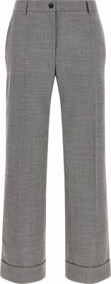 Gray Wool Flared Pants