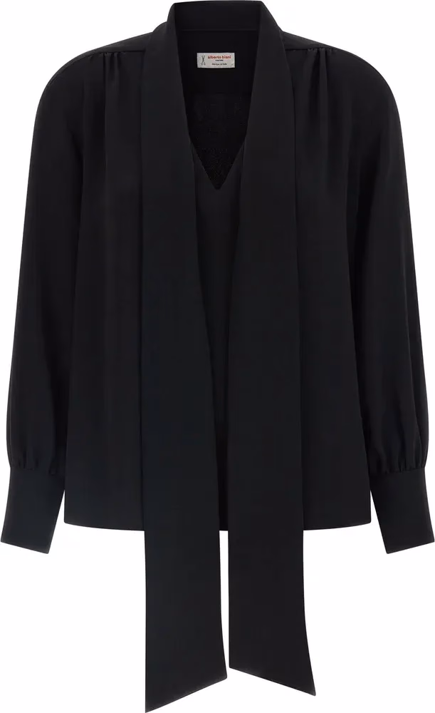 Alberto Biani Black Triacetate Blouse