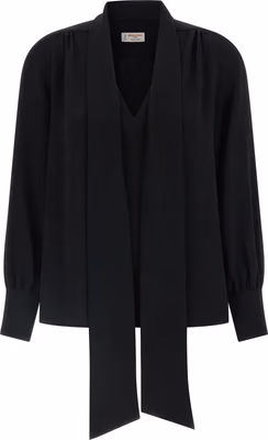 Black Triacetate Blouse