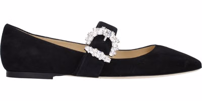Black Leather Ballet Flats