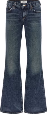 Blue Cotton Bootcut Jeans