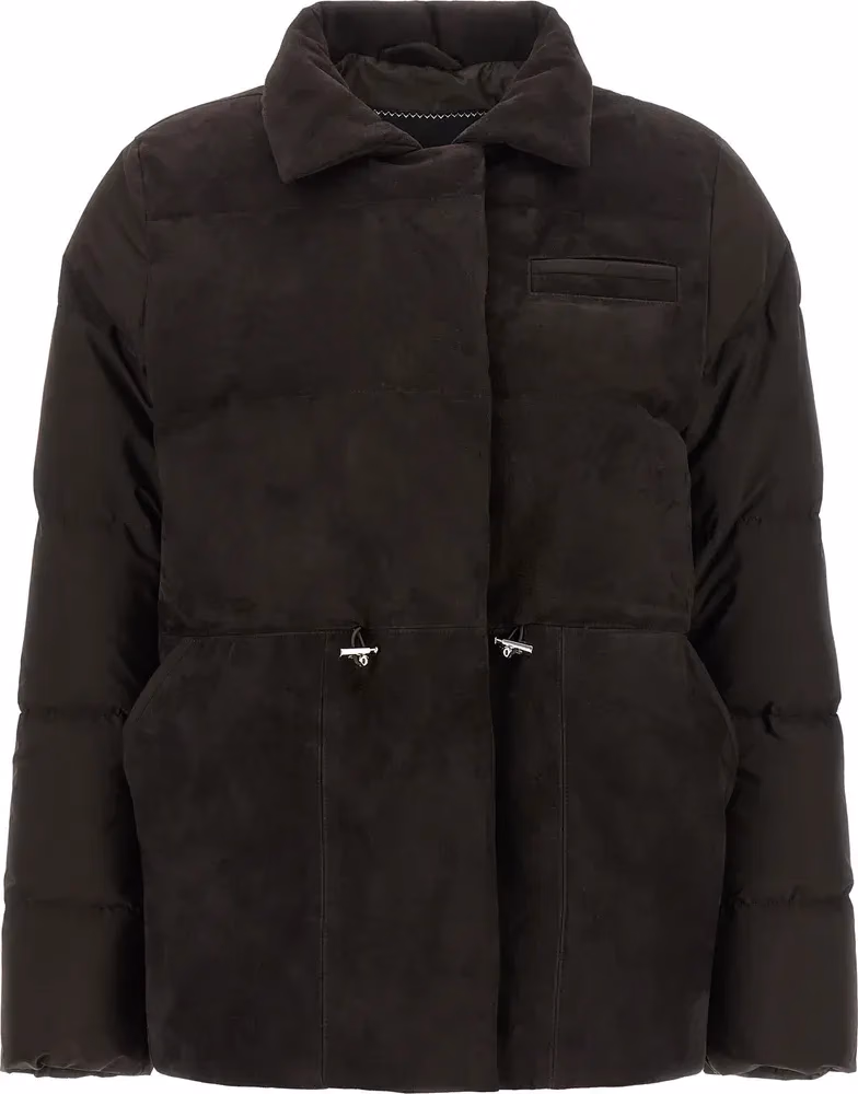 Kiton Brown Polyamide Full-Length Jacket