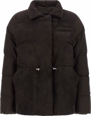 Brown Polyamide Full-Length Jacket