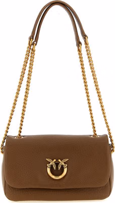 Brown Lamb Leather Shoulder Bag