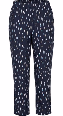 Blue Cotton Women Pants