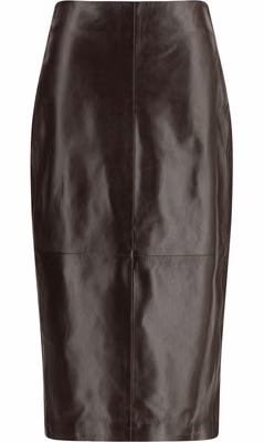 Brown Leather Long Skirt