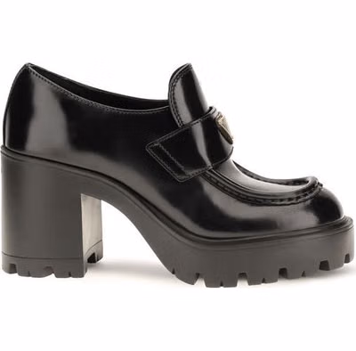 Black Calf Leather Bos Taurus Platform Loafers