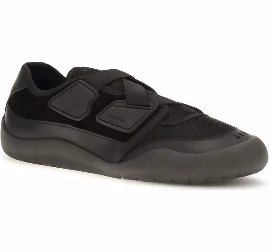 Prada Black Calf Leather Bos Taurus Athletic Sneakers
