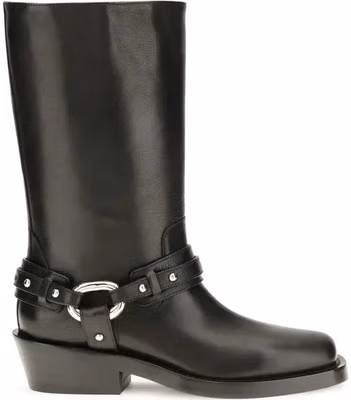 Black Calf Leather Bos Taurus Flat Boots